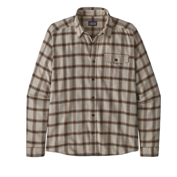 Patagonia Fjord Flannel men’s lightweight long sleeve button up Medium Pumice - Picture 1 of 10